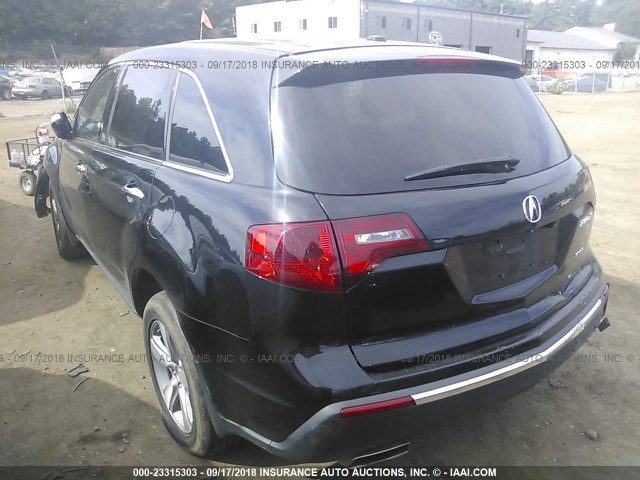 2HNYD2H40DH517305 - 2013 ACURA MDX TECHNOLOGY BLACK photo 3