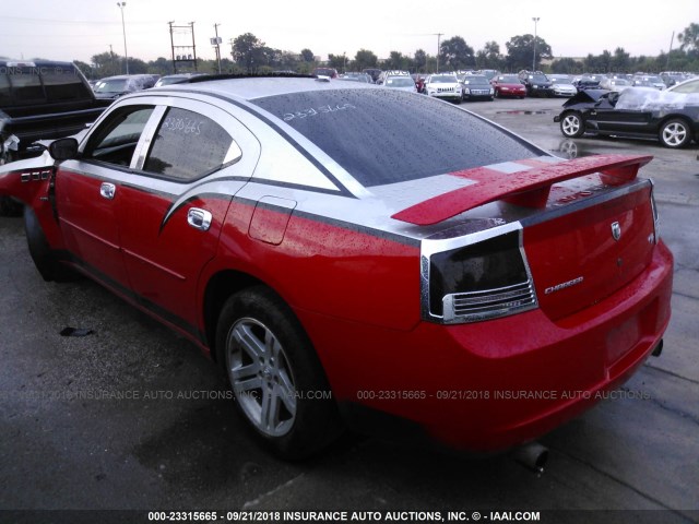 2B3KA53H57H618314 - 2007 DODGE CHARGER R/T RED photo 3