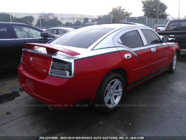 2B3KA53H57H618314 - 2007 DODGE CHARGER R/T RED photo 4