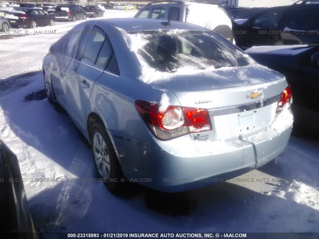 1G1PC5SH2C7278330 - 2012 CHEVROLET CRUZE LS Light Blue photo 3