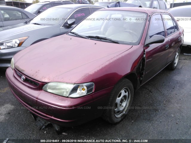 1NXBR12E3XZ177511 - 1999 TOYOTA COROLLA VE/CE/LE BURGUNDY photo 2