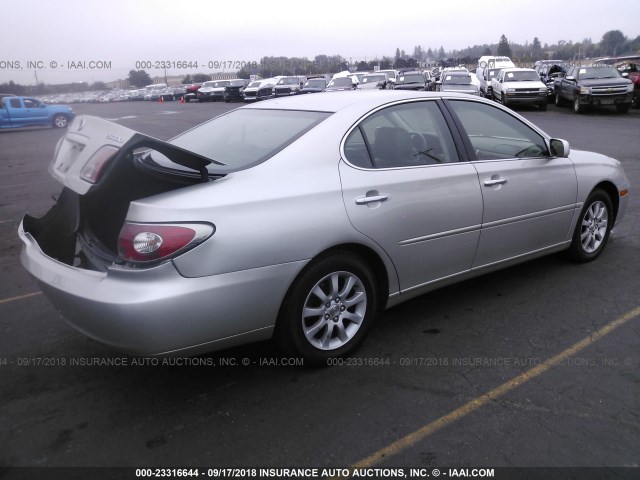 JTHBA30G245017541 - 2004 LEXUS ES 330 SILVER photo 4