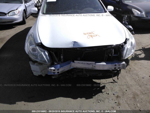 JN1CV6AR8DM750844 - 2013 INFINITI G37 WHITE photo 6