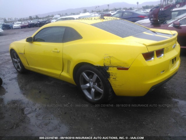 2G1FC1E39C9100885 - 2012 CHEVROLET CAMARO LT YELLOW photo 3