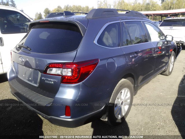 4S4BSADC9G3217046 - 2016 SUBARU OUTBACK 2.5I PREMIUM BLUE photo 4