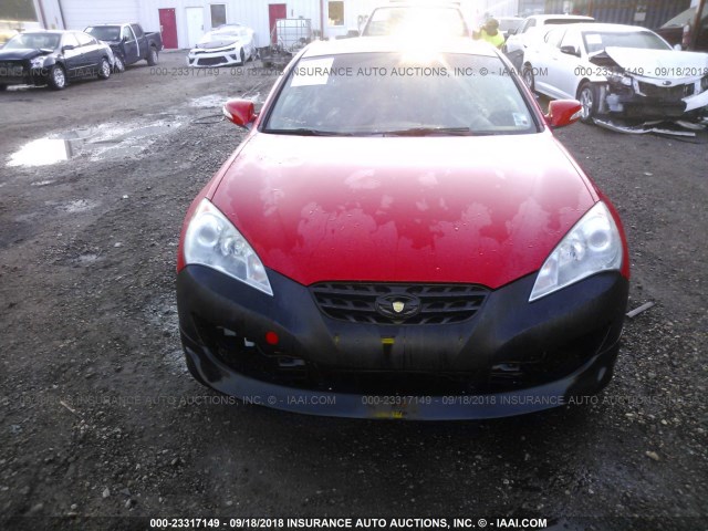 KMHHU6KH1AU035696 - 2010 HYUNDAI GENESIS COUPE 3.8L RED photo 6