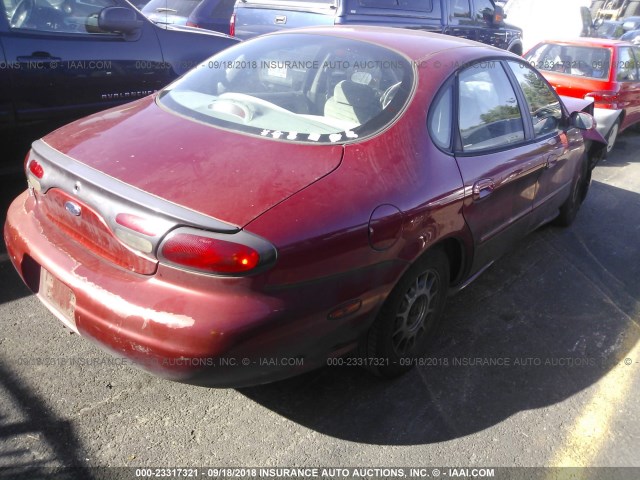 1FAFP53S3XG187628 - 1999 FORD TAURUS SE/COMFORT/SPORT RED photo 4