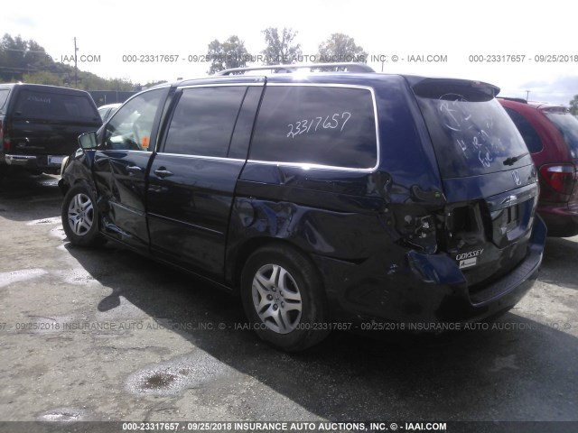 5FNRL386X7B043815 - 2007 HONDA ODYSSEY EXL BLUE photo 3