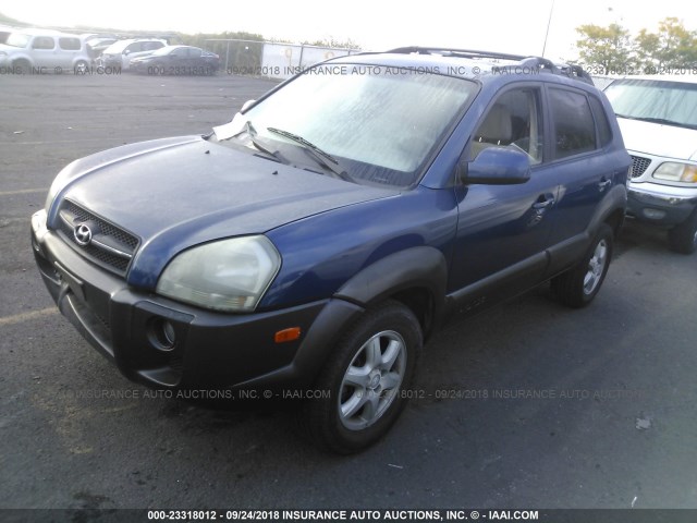 KM8JN12D55U155053 - 2005 HYUNDAI TUCSON GLS/LX BLUE photo 2