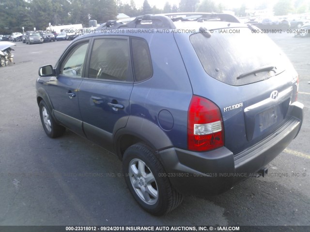 KM8JN12D55U155053 - 2005 HYUNDAI TUCSON GLS/LX BLUE photo 3