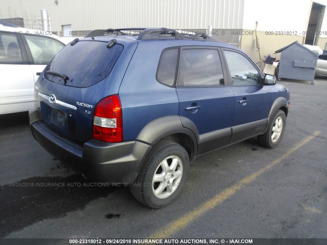 KM8JN12D55U155053 - 2005 HYUNDAI TUCSON GLS/LX BLUE photo 4