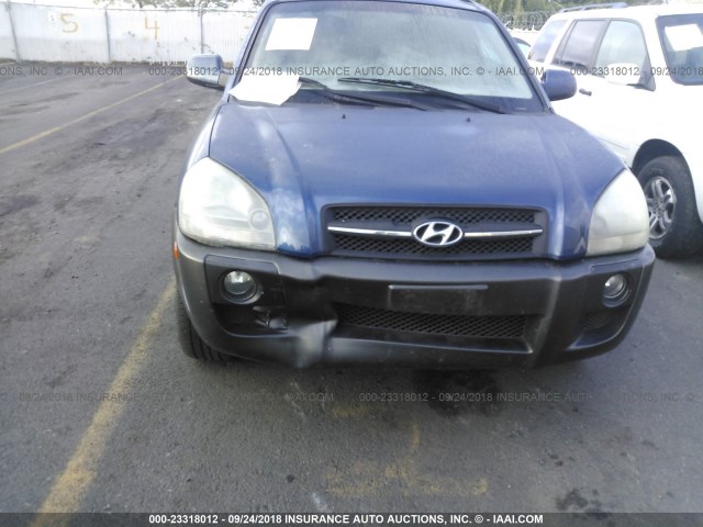 KM8JN12D55U155053 - 2005 HYUNDAI TUCSON GLS/LX BLUE photo 6