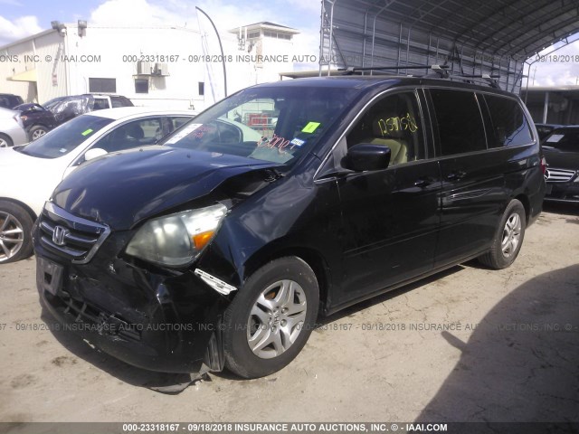 5FNRL38627B125375 - 2007 HONDA ODYSSEY EXL BLACK photo 2