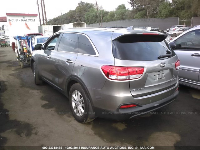 5XYPG4A3XGG043405 - 2016 KIA SORENTO LX/L GRAY photo 3