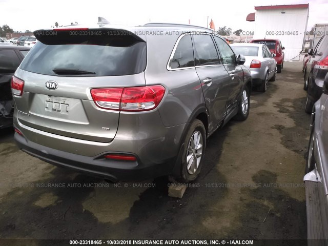 5XYPG4A3XGG043405 - 2016 KIA SORENTO LX/L GRAY photo 4