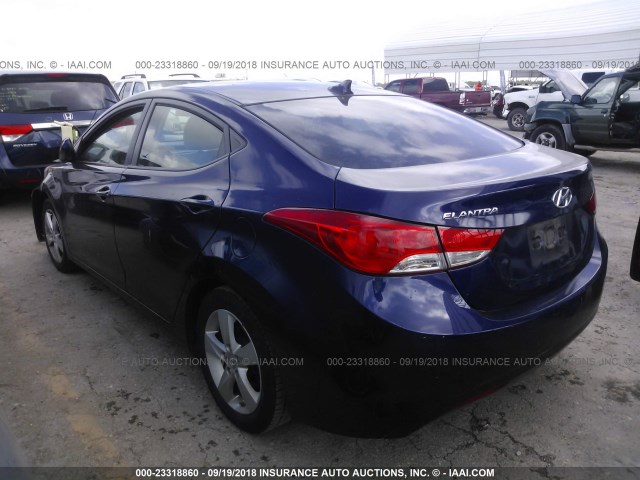 5NPDH4AEXDH325100 - 2013 HYUNDAI ELANTRA GLS/LIMITED BLUE photo 3