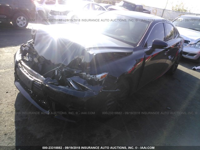 JTHCF1D23F5025885 - 2015 LEXUS IS 250 BLACK photo 2