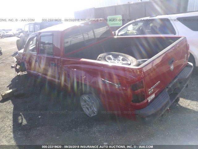 1D7HW48P47S144469 - 2007 DODGE DAKOTA QUAD SLT RED photo 3