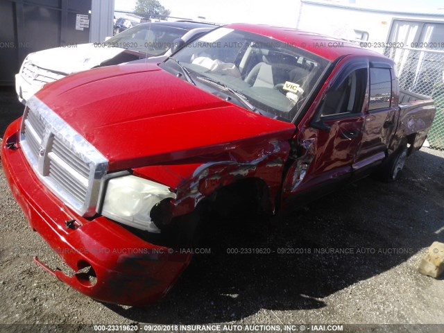 1D7HW48P47S144469 - 2007 DODGE DAKOTA QUAD SLT RED photo 6