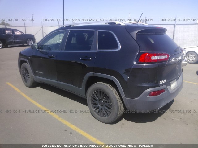 1C4PJLCB7EW246381 - 2014 JEEP CHEROKEE LATITUDE BLACK photo 3