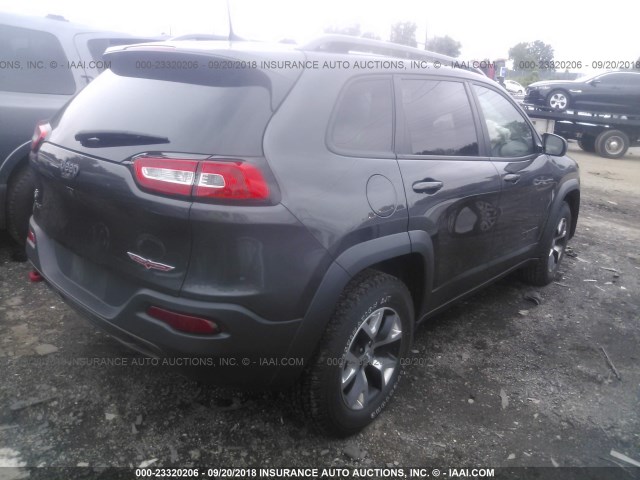 1C4PJMBS4GW279641 - 2016 JEEP CHEROKEE TRAILHAWK GRAY photo 4