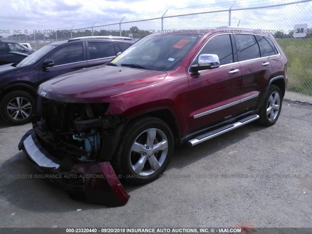 1J4RS6GTXBC584116 - 2011 JEEP GRAND CHEROKEE OVERLAND RED photo 2