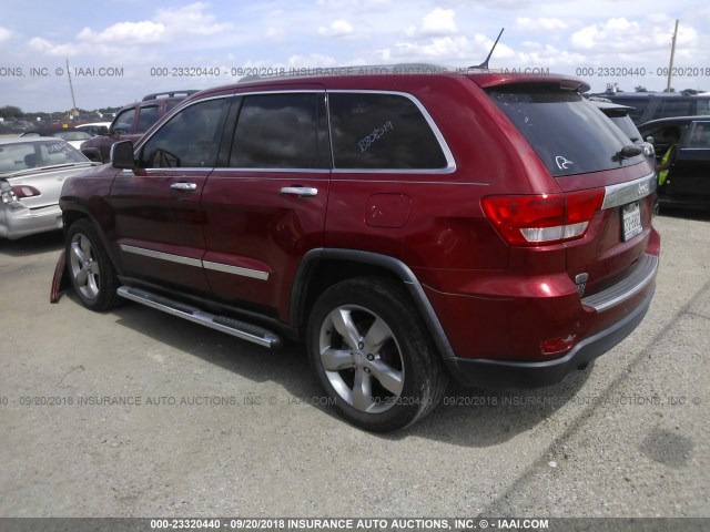 1J4RS6GTXBC584116 - 2011 JEEP GRAND CHEROKEE OVERLAND RED photo 3