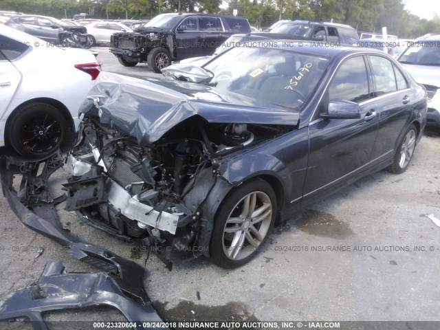 WDDGF4HB0DA756170 - 2013 MERCEDES-BENZ C 250 GRAY photo 2