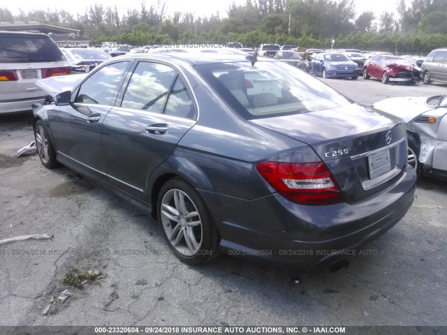 WDDGF4HB0DA756170 - 2013 MERCEDES-BENZ C 250 GRAY photo 3