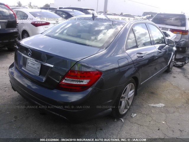 WDDGF4HB0DA756170 - 2013 MERCEDES-BENZ C 250 GRAY photo 4