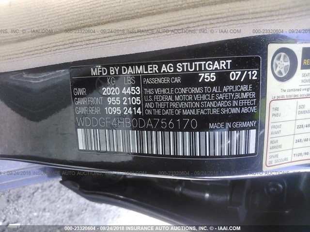 WDDGF4HB0DA756170 - 2013 MERCEDES-BENZ C 250 GRAY photo 9