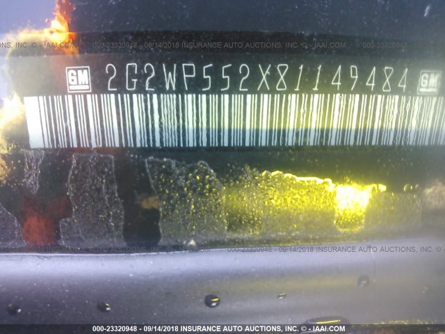 2G2WP552X81149484 - 2008 PONTIAC GRAND PRIX შავი ფოტო 9