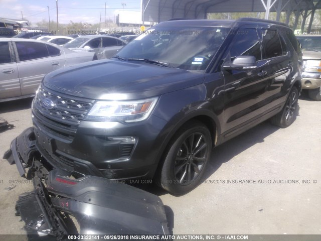 1FM5K7D84JGB55180 - 2018 FORD EXPLORER XLT BLACK photo 2