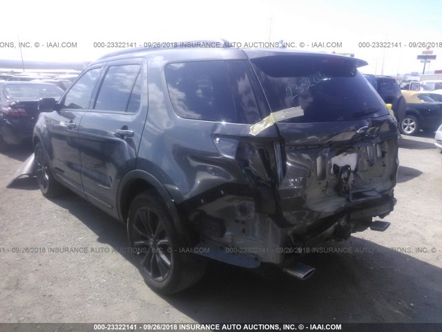 1FM5K7D84JGB55180 - 2018 FORD EXPLORER XLT BLACK photo 3