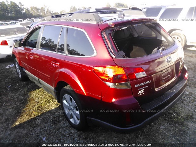 4S4BRCKC8C3287318 - 2012 SUBARU OUTBACK 2.5I LIMITED RED photo 3