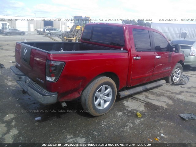 1N6BA0ED9CN308662 - 2012 NISSAN TITAN S/SV/SL/PRO-4X RED photo 4