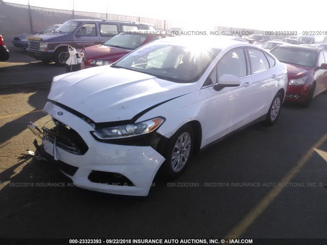 3FA6P0G79ER244008 - 2014 FORD FUSION S WHITE photo 2