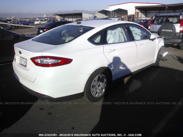 3FA6P0G79ER244008 - 2014 FORD FUSION S WHITE photo 4