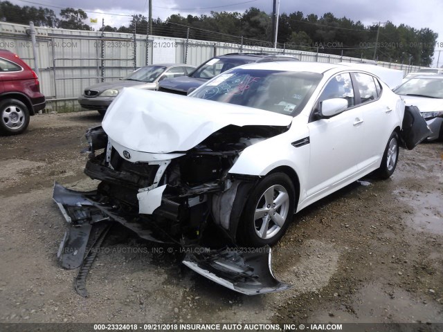 KNAGM4A74E5516102 - 2014 KIA OPTIMA LX WHITE photo 2