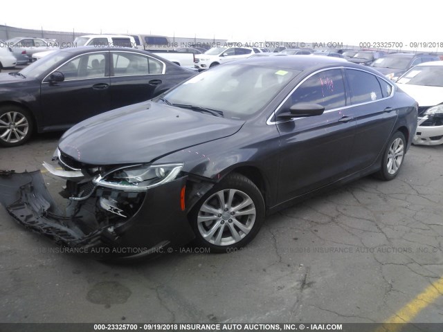 1C3CCCAB7FN623993 - 2015 CHRYSLER 200 LIMITED GRAY photo 2