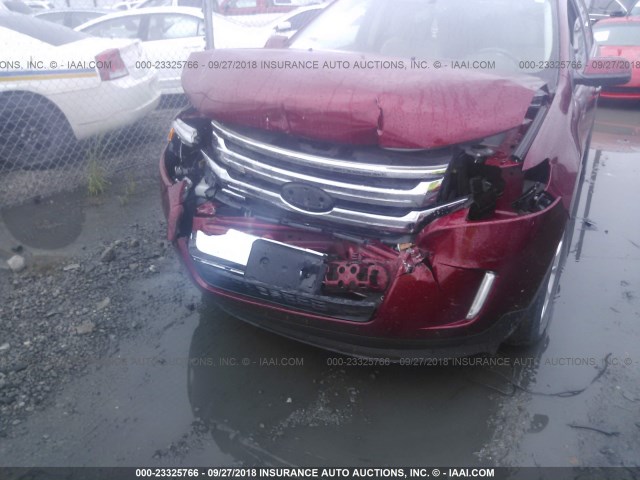 2FMDK3JC8DBC72964 - 2013 FORD EDGE SEL MAROON photo 6