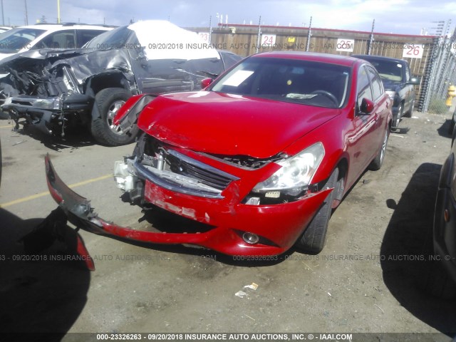 JN1CV6AR5CM675633 - 2012 INFINITI G37 RED photo 2