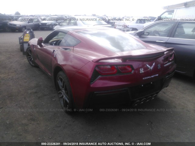 1G1YE2D75E5125179 - 2014 CHEVROLET CORVETTE STINGRAY/3LT RED photo 3