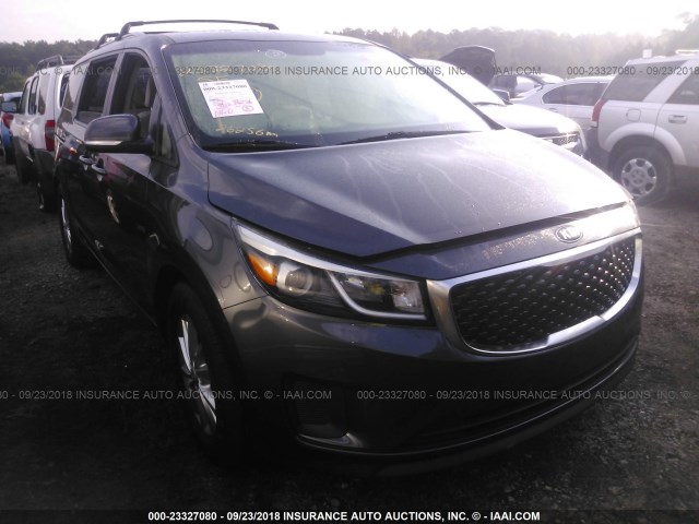 KNDMB5C11G6183994 - 2016 KIA SEDONA LX GRAY photo 1