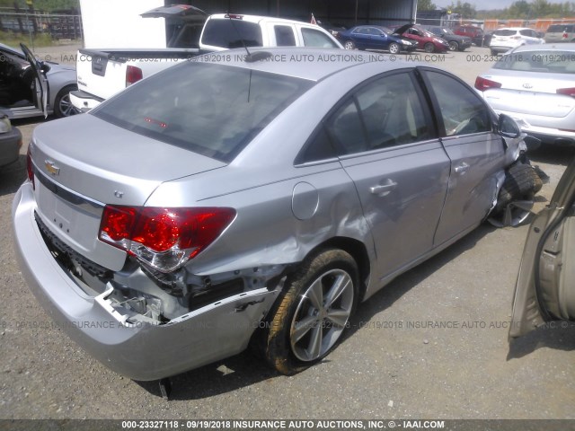 1G1PE5SB2F7174415 - 2015 CHEVROLET CRUZE LT SILVER photo 4