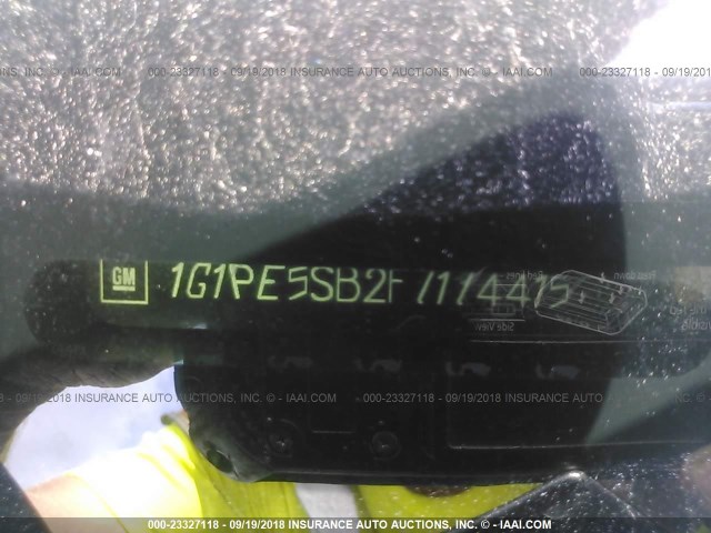 1G1PE5SB2F7174415 - 2015 CHEVROLET CRUZE LT SILVER photo 9