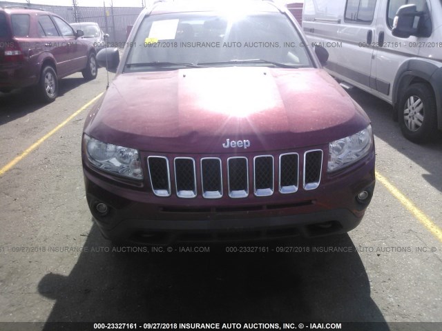 1C4NJDBB5CD554656 - 2012 JEEP COMPASS SPORT RED photo 6