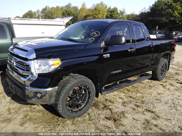 5TFUW5F1XGX491322 - 2016 TOYOTA TUNDRA DOUBLE CAB SR/SR5 BLACK photo 2