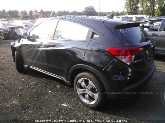 3CZRU6H35JG714159 - 2018 HONDA HR-V LX BLACK photo 3