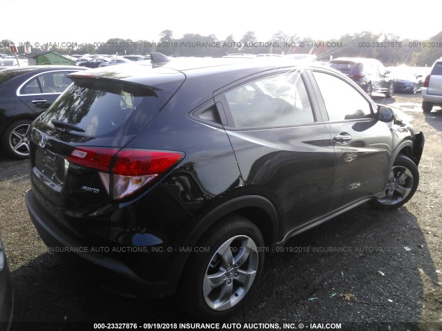 3CZRU6H35JG714159 - 2018 HONDA HR-V LX BLACK photo 4